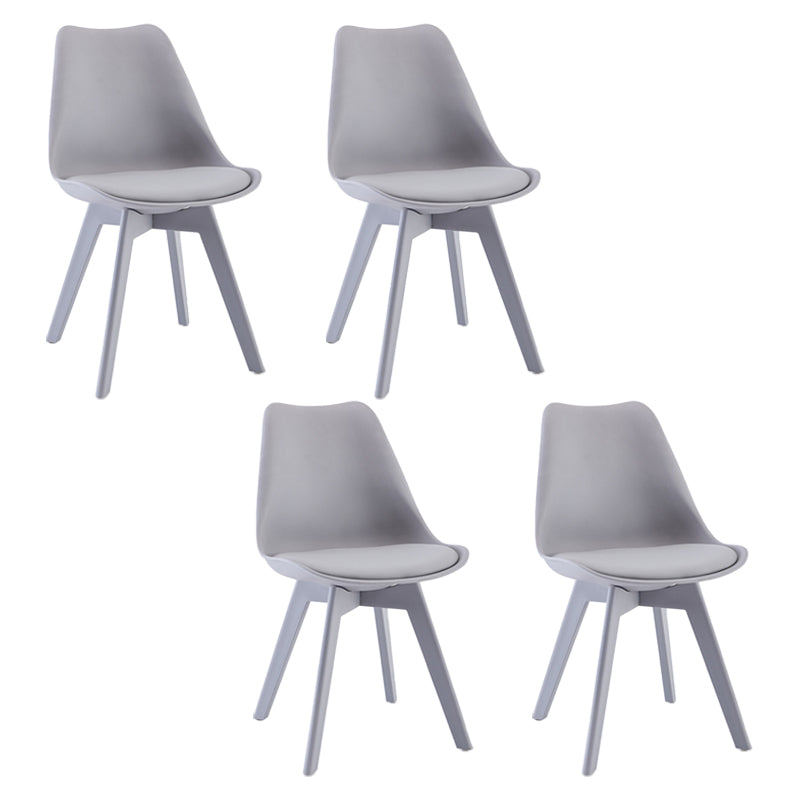 Minimalist Style Plastic Dining Armless Chair Upholstered Solid Back Chairs for Home Grey Set of 4 Clearhalo ' kitchen&dining_furn' 'Dining Chairs' 'Dining Tables & Seating' 'dining_chair' 'Furniture' 'furniture_dining_chair' 'Kitchen & Dining Furniture' 'kitchen' 4039918