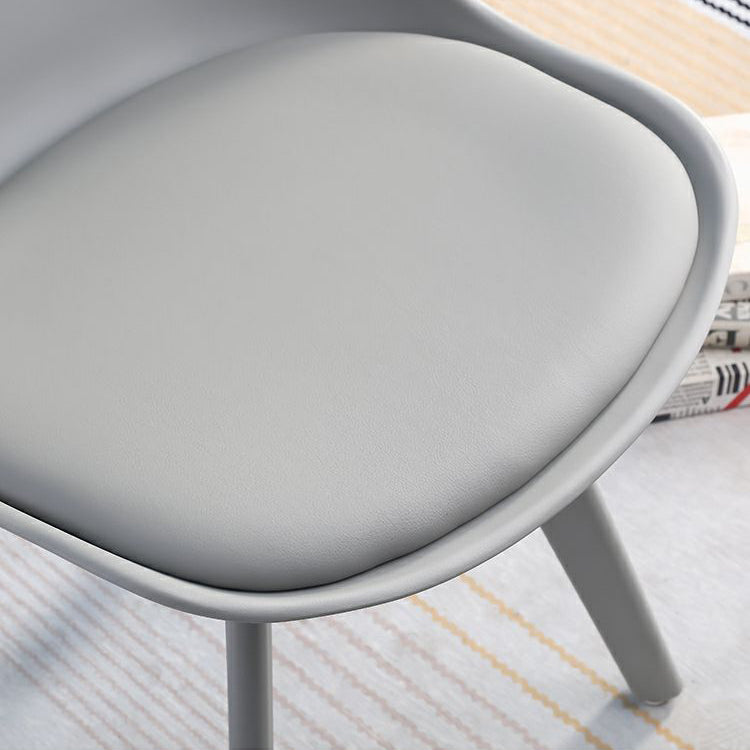 Minimalist Style Plastic Dining Armless Chair Upholstered Solid Back Chairs for Home Clearhalo ' kitchen&dining_furn' 'Dining Chairs' 'Dining Tables & Seating' 'dining_chair' 'Furniture' 'furniture_dining_chair' 'Kitchen & Dining Furniture' 'kitchen' 4039928