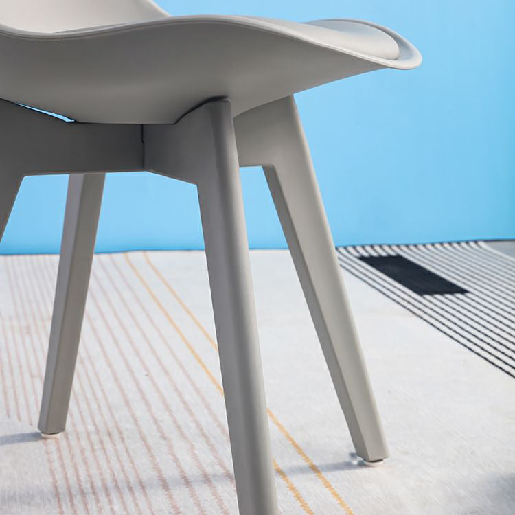 Minimalist Style Plastic Dining Armless Chair Upholstered Solid Back Chairs for Home Clearhalo ' kitchen&dining_furn' 'Dining Chairs' 'Dining Tables & Seating' 'dining_chair' 'Furniture' 'furniture_dining_chair' 'Kitchen & Dining Furniture' 'kitchen' 4039929