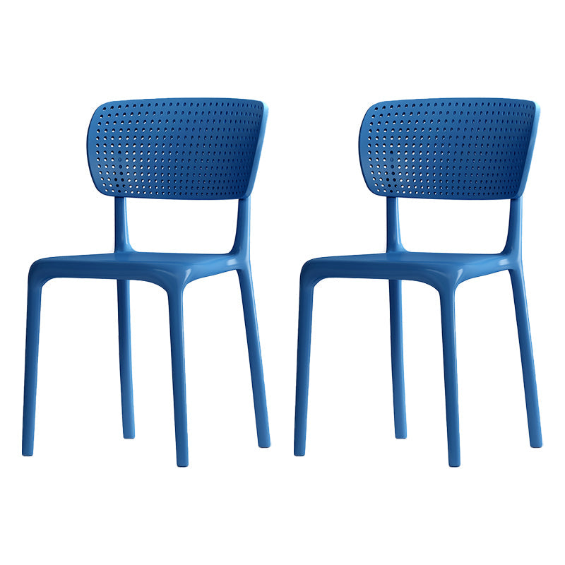 Contemporary Plastic Dining Armless Chair Open Back Dining Side Chairs Blue 2 Piece Set Clearhalo ' kitchen&dining_furn' 'Dining Chairs' 'Dining Tables & Seating' 'dining_chair' 'furn' 'furn_dining_chair' 'Furniture' 'furniture_dining_chair' 'Kitchen & Dining Furniture' 'kitchen' 4039940