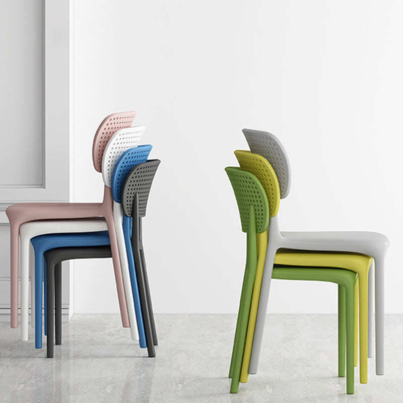 Contemporary Plastic Dining Armless Chair Open Back Dining Side Chairs Clearhalo ' kitchen&dining_furn' 'Dining Chairs' 'Dining Tables & Seating' 'dining_chair' 'furn' 'furn_dining_chair' 'Furniture' 'furniture_dining_chair' 'Kitchen & Dining Furniture' 'kitchen' 4039941