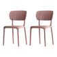 Contemporary Plastic Dining Armless Chair Open Back Dining Side Chairs Pink 2 Piece Set Clearhalo ' kitchen&dining_furn' 'Dining Chairs' 'Dining Tables & Seating' 'dining_chair' 'furn' 'furn_dining_chair' 'Furniture' 'furniture_dining_chair' 'Kitchen & Dining Furniture' 'kitchen' 4039951