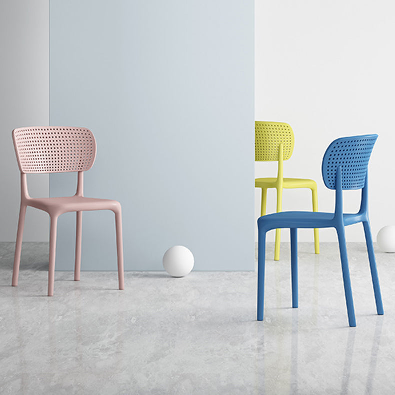 Contemporary Plastic Dining Armless Chair Open Back Dining Side Chairs Clearhalo ' kitchen&dining_furn' 'Dining Chairs' 'Dining Tables & Seating' 'dining_chair' 'furn' 'furn_dining_chair' 'Furniture' 'furniture_dining_chair' 'Kitchen & Dining Furniture' 'kitchen' 4039959