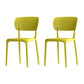 Contemporary Plastic Dining Armless Chair Open Back Dining Side Chairs Yellow 2 Piece Set Clearhalo ' kitchen&dining_furn' 'Dining Chairs' 'Dining Tables & Seating' 'dining_chair' 'furn' 'furn_dining_chair' 'Furniture' 'furniture_dining_chair' 'Kitchen & Dining Furniture' 'kitchen' 4039965