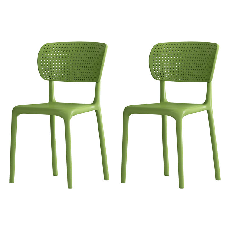 Contemporary Plastic Dining Armless Chair Open Back Dining Side Chairs Green 2 Piece Set Clearhalo ' kitchen&dining_furn' 'Dining Chairs' 'Dining Tables & Seating' 'dining_chair' 'furn' 'furn_dining_chair' 'Furniture' 'furniture_dining_chair' 'Kitchen & Dining Furniture' 'kitchen' 4039968