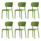 Contemporary Plastic Dining Armless Chair Open Back Dining Side Chairs Green 6 Piece Set Clearhalo ' kitchen&dining_furn' 'Dining Chairs' 'Dining Tables & Seating' 'dining_chair' 'furn' 'furn_dining_chair' 'Furniture' 'furniture_dining_chair' 'Kitchen & Dining Furniture' 'kitchen' 4039970