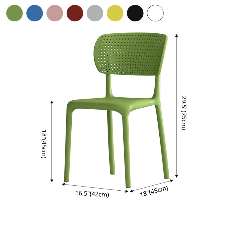 Contemporary Plastic Dining Armless Chair Open Back Dining Side Chairs Clearhalo ' kitchen&dining_furn' 'Dining Chairs' 'Dining Tables & Seating' 'dining_chair' 'furn' 'furn_dining_chair' 'Furniture' 'furniture_dining_chair' 'Kitchen & Dining Furniture' 'kitchen' 4039974