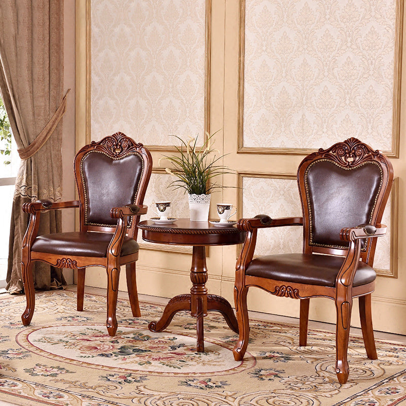 Scandinavian Style Oak Wood Chair Open Back Arm Dining Kitchen Chairs Set Clearhalo ' kitchen&dining_furn' 'Dining Chairs' 'Dining Tables & Seating' 'dining_chair' 'furn' 'furn_dining_chair' 'Furniture' 'furniture_dining_chair' 'Kitchen & Dining Furniture' 'kitchen' 4039993