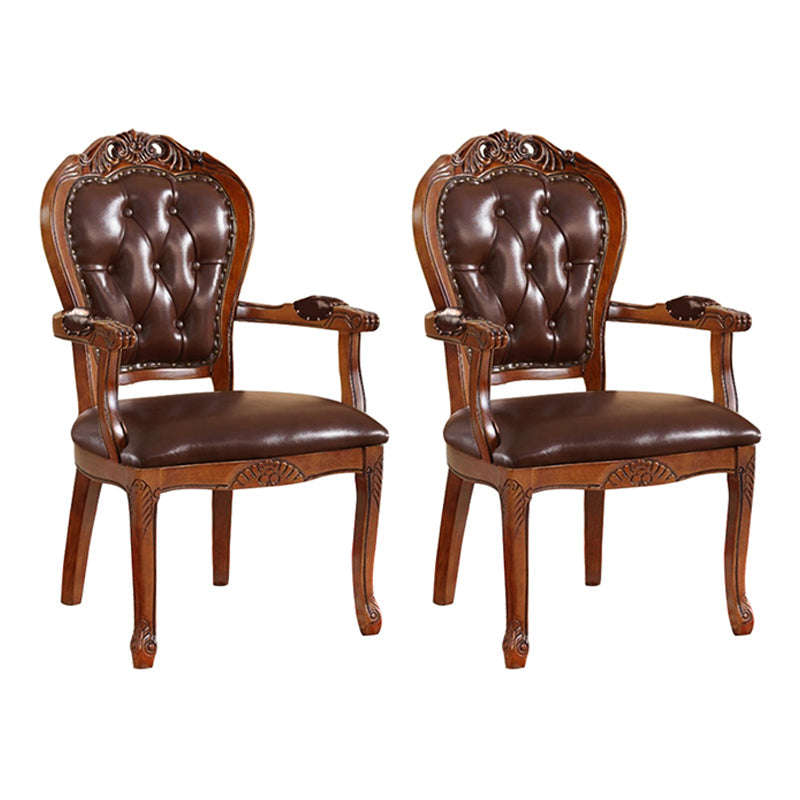 Scandinavian Style Oak Wood Chair Open Back Arm Dining Kitchen Chairs Set Tan 2 Piece Set Clearhalo ' kitchen&dining_furn' 'Dining Chairs' 'Dining Tables & Seating' 'dining_chair' 'furn' 'furn_dining_chair' 'Furniture' 'furniture_dining_chair' 'Kitchen & Dining Furniture' 'kitchen' 4040012