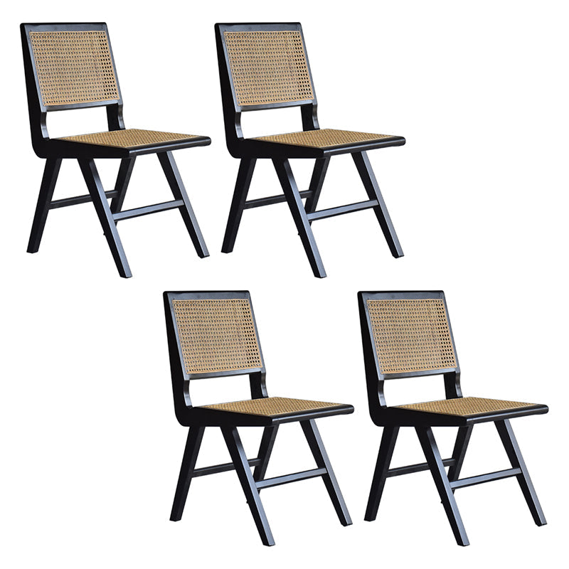 Farmhouse Wood Dining Room Chairs Open Back Dining Side Chair for Restaurant Use Black 4 Piece Set Clearhalo ' kitchen&dining_furn' 'Dining Chairs' 'Dining Tables & Seating' 'dining_chair' 'furn' 'furn_dining_chair' 'Furniture' 'furniture_dining_chair' 'Kitchen & Dining Furniture' 'kitchen' 4040020