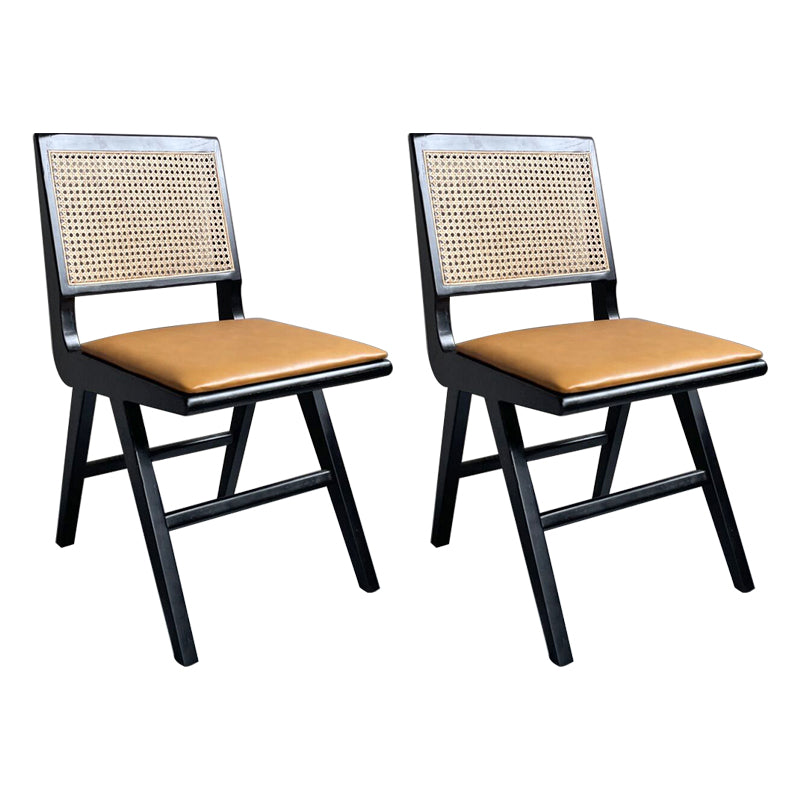 Farmhouse Wood Dining Room Chairs Open Back Dining Side Chair for Restaurant Use Black-Brown 2 Piece Set Clearhalo ' kitchen&dining_furn' 'Dining Chairs' 'Dining Tables & Seating' 'dining_chair' 'furn' 'furn_dining_chair' 'Furniture' 'furniture_dining_chair' 'Kitchen & Dining Furniture' 'kitchen' 4040029