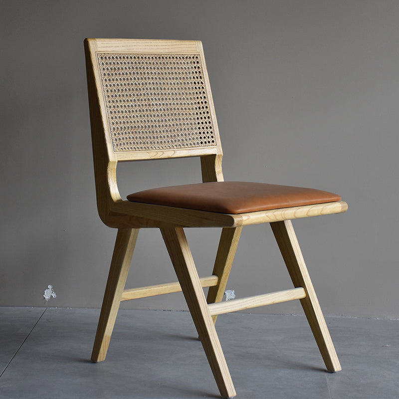 Farmhouse Wood Dining Room Chairs Open Back Dining Side Chair for Restaurant Use Apricot-Brown 1 Piece Clearhalo ' kitchen&dining_furn' 'Dining Chairs' 'Dining Tables & Seating' 'dining_chair' 'furn' 'furn_dining_chair' 'Furniture' 'furniture_dining_chair' 'Kitchen & Dining Furniture' 'kitchen' 4040037