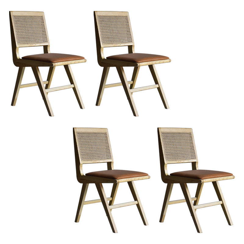 Farmhouse Wood Dining Room Chairs Open Back Dining Side Chair for Restaurant Use Apricot-Brown 4 Piece Set Clearhalo ' kitchen&dining_furn' 'Dining Chairs' 'Dining Tables & Seating' 'dining_chair' 'furn' 'furn_dining_chair' 'Furniture' 'furniture_dining_chair' 'Kitchen & Dining Furniture' 'kitchen' 4040039