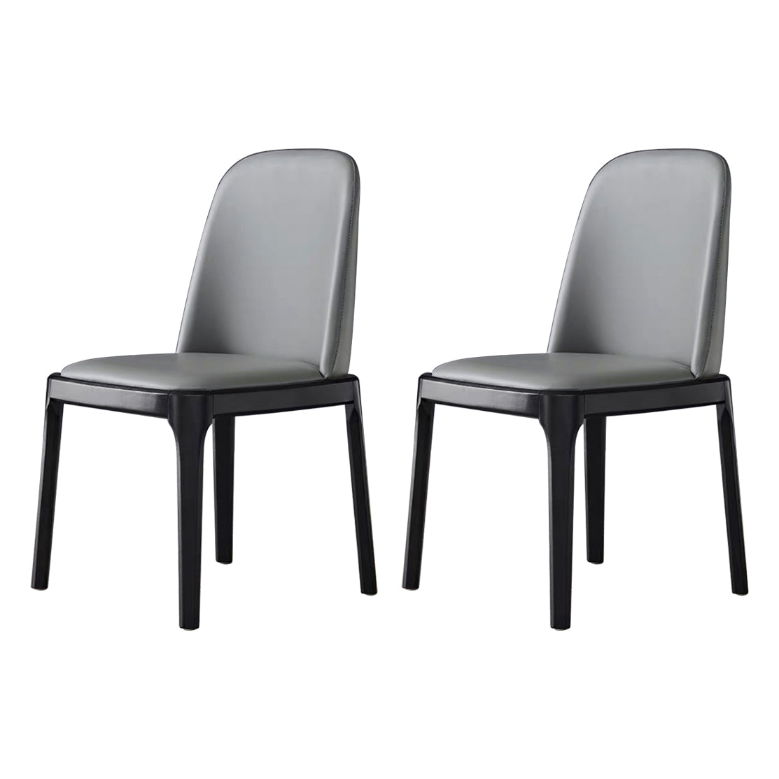 Industrial Ash Leather Side Chair Matte Finish Parsons Dining Chair (Set of 2) Grey Clearhalo ' kitchen&dining_furn' 'Dining Chairs' 'Dining Tables & Seating' 'dining_chair' 'furn' 'furn_dining_chair' 'Furniture' 'furniture_dining_chair' 'Kitchen & Dining Furniture' 'kitchen' 4040043