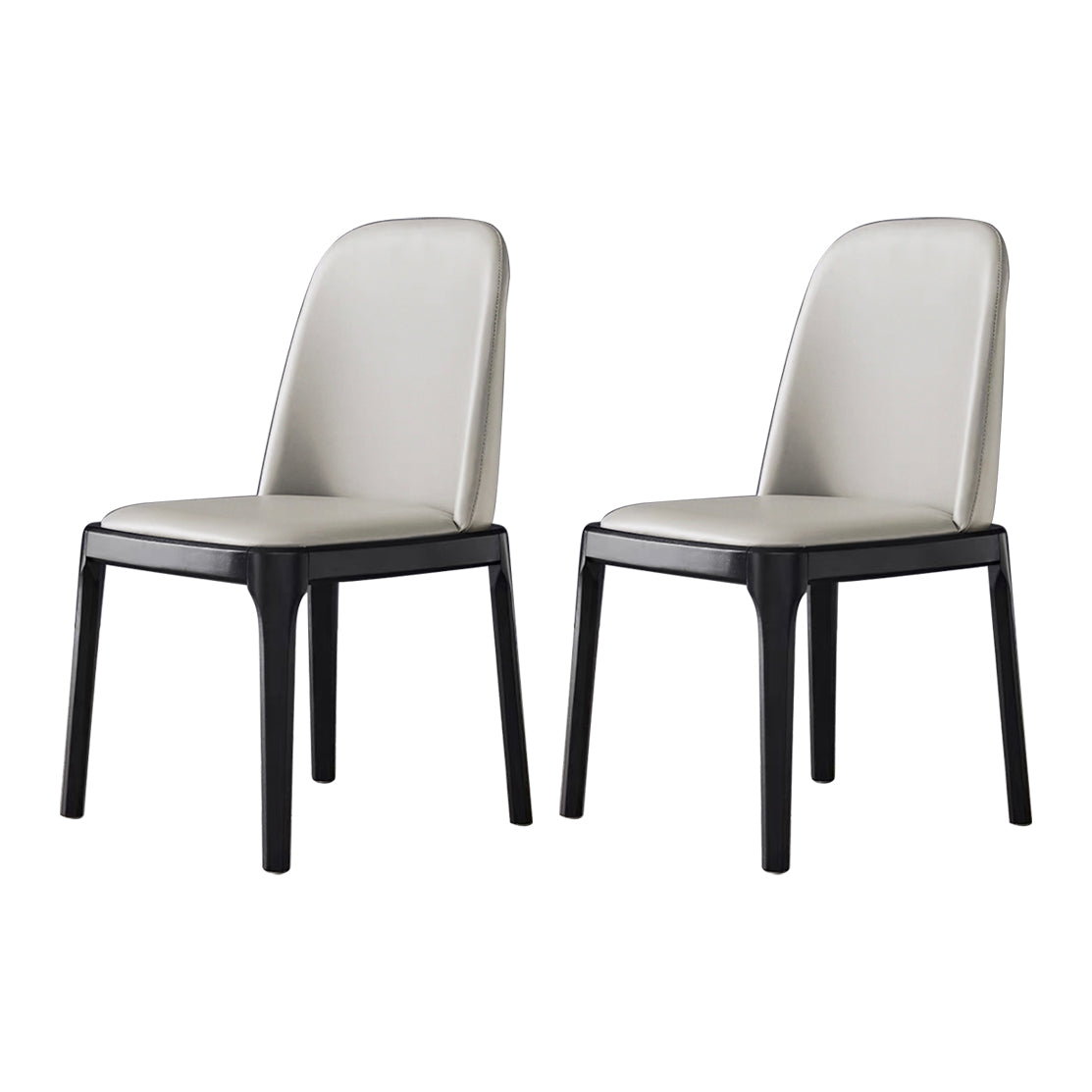Industrial Ash Leather Side Chair Matte Finish Parsons Dining Chair (Set of 2) Off-White Clearhalo ' kitchen&dining_furn' 'Dining Chairs' 'Dining Tables & Seating' 'dining_chair' 'furn' 'furn_dining_chair' 'Furniture' 'furniture_dining_chair' 'Kitchen & Dining Furniture' 'kitchen' 4040046