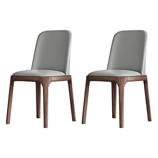Industrial Ash Leather Side Chair Matte Finish Parsons Dining Chair (Set of 2) Light Gray Clearhalo ' kitchen&dining_furn' 'Dining Chairs' 'Dining Tables & Seating' 'dining_chair' 'furn' 'furn_dining_chair' 'Furniture' 'furniture_dining_chair' 'Kitchen & Dining Furniture' 'kitchen' 4040047