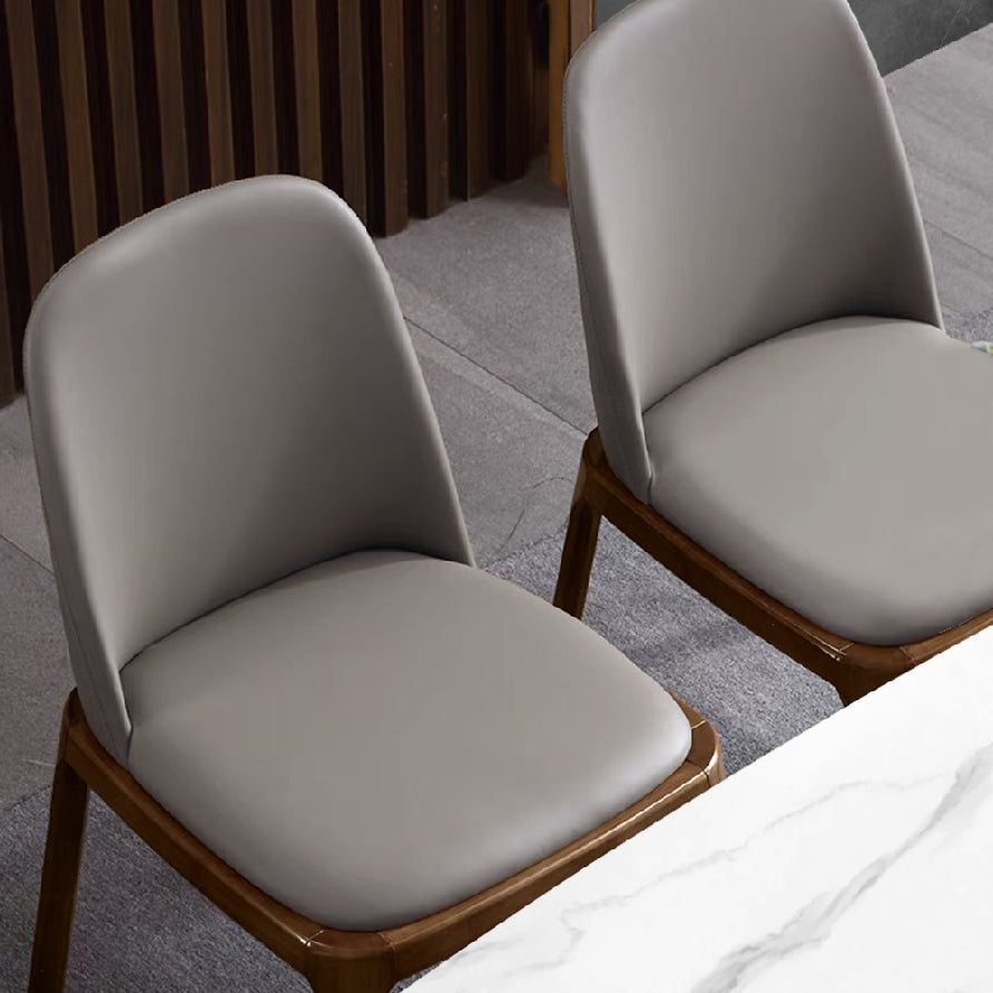 Industrial Ash Leather Side Chair Matte Finish Parsons Dining Chair (Set of 2) Clearhalo ' kitchen&dining_furn' 'Dining Chairs' 'Dining Tables & Seating' 'dining_chair' 'furn' 'furn_dining_chair' 'Furniture' 'furniture_dining_chair' 'Kitchen & Dining Furniture' 'kitchen' 4040048