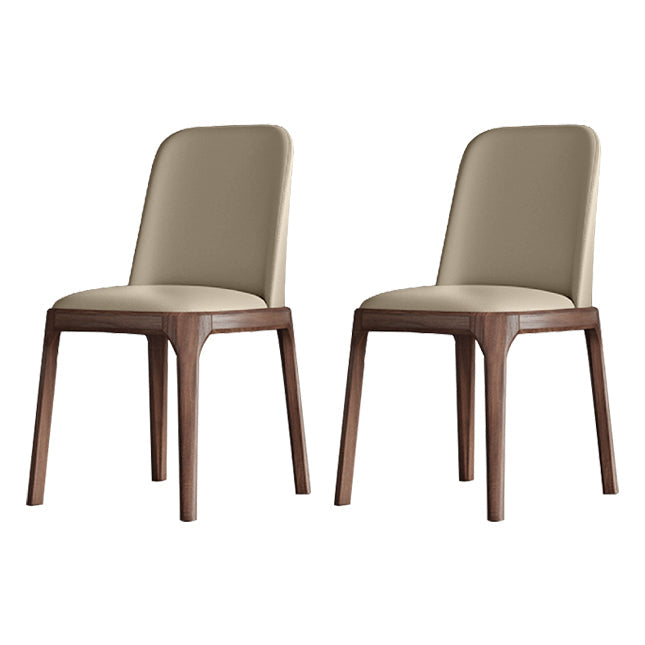 Industrial Ash Leather Side Chair Matte Finish Parsons Dining Chair (Set of 2) Khaki Clearhalo ' kitchen&dining_furn' 'Dining Chairs' 'Dining Tables & Seating' 'dining_chair' 'furn' 'furn_dining_chair' 'Furniture' 'furniture_dining_chair' 'Kitchen & Dining Furniture' 'kitchen' 4040053