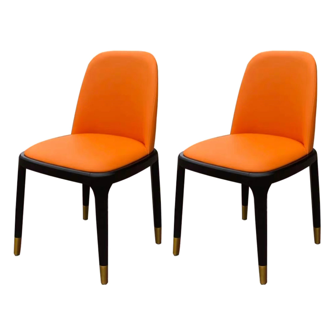 Industrial Ash Leather Side Chair Matte Finish Parsons Dining Chair (Set of 2) Orange Clearhalo ' kitchen&dining_furn' 'Dining Chairs' 'Dining Tables & Seating' 'dining_chair' 'furn' 'furn_dining_chair' 'Furniture' 'furniture_dining_chair' 'Kitchen & Dining Furniture' 'kitchen' 4040055