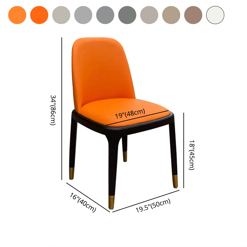 Industrial Ash Leather Side Chair Matte Finish Parsons Dining Chair (Set of 2) Clearhalo ' kitchen&dining_furn' 'Dining Chairs' 'Dining Tables & Seating' 'dining_chair' 'furn' 'furn_dining_chair' 'Furniture' 'furniture_dining_chair' 'Kitchen & Dining Furniture' 'kitchen' 4040059