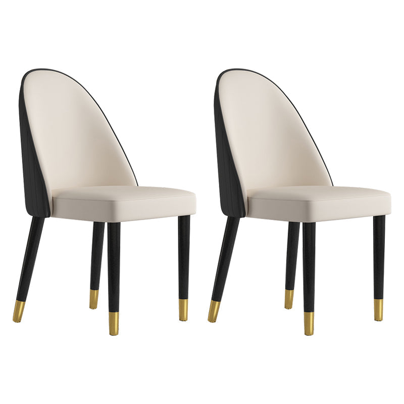 Scandinavian Style Dining Chair Wood Dining Room Armless Cushioned Parsons Chair (Set of 2) Black White Clearhalo ' kitchen&dining_furn' 'Dining Chairs' 'Dining Tables & Seating' 'dining_chair' 'furn' 'furn_dining_chair' 'Furniture' 'furniture_dining_chair' 'Kitchen & Dining Furniture' 'kitchen' 4040061