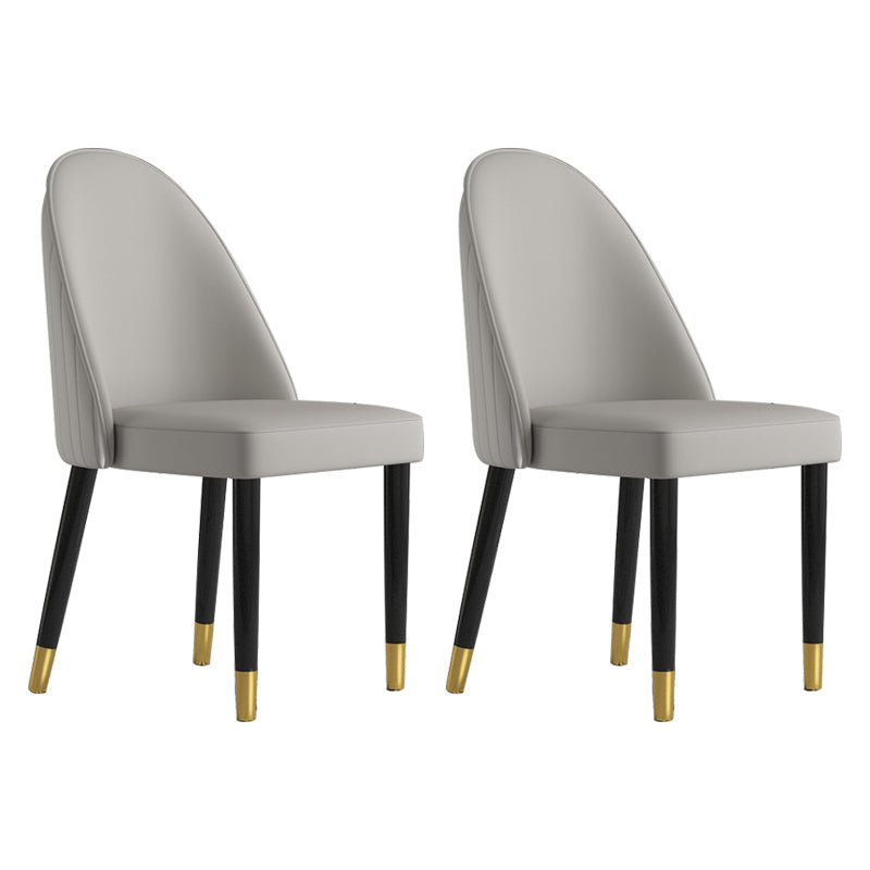 Scandinavian Style Dining Chair Wood Dining Room Armless Cushioned Parsons Chair (Set of 2) Light Gray Clearhalo ' kitchen&dining_furn' 'Dining Chairs' 'Dining Tables & Seating' 'dining_chair' 'furn' 'furn_dining_chair' 'Furniture' 'furniture_dining_chair' 'Kitchen & Dining Furniture' 'kitchen' 4040065