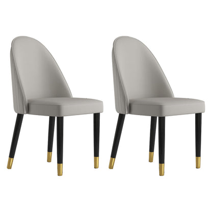 Scandinavian Style Dining Chair Wood Dining Room Armless Cushioned Parsons Chair (Set of 2) Light Gray Clearhalo ' kitchen&dining_furn' 'Dining Chairs' 'Dining Tables & Seating' 'dining_chair' 'furn' 'furn_dining_chair' 'Furniture' 'furniture_dining_chair' 'Kitchen & Dining Furniture' 'kitchen' 4040065