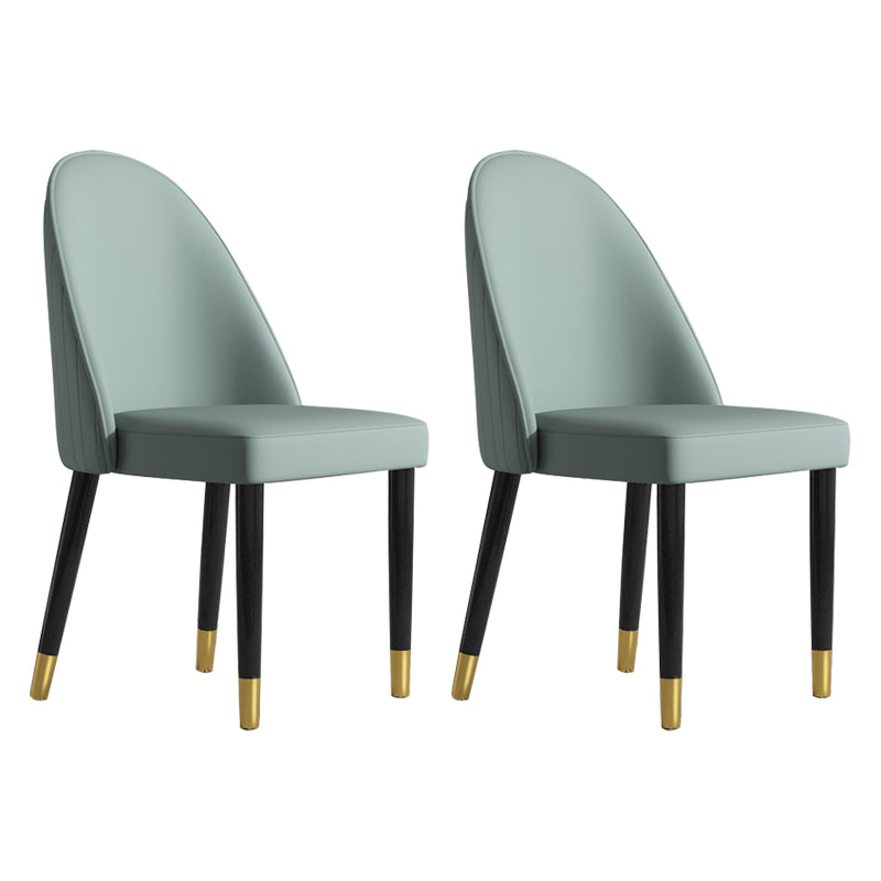 Scandinavian Style Dining Chair Wood Dining Room Armless Cushioned Parsons Chair (Set of 2) Light Green Clearhalo ' kitchen&dining_furn' 'Dining Chairs' 'Dining Tables & Seating' 'dining_chair' 'furn' 'furn_dining_chair' 'Furniture' 'furniture_dining_chair' 'Kitchen & Dining Furniture' 'kitchen' 4040078