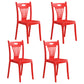 Nordic Style Dining Chairs Plastic Dining Armless Side Chairs for Kitchen (Set of 4 ) Red Clearhalo ' kitchen&dining_furn' 'Dining Chairs' 'Dining Tables & Seating' 'dining_chair' 'furn' 'furn_dining_chair' 'Furniture' 'furniture_dining_chair' 'Kitchen & Dining Furniture' 'kitchen' 4040085