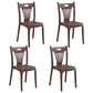 Nordic Style Dining Chairs Plastic Dining Armless Side Chairs for Kitchen (Set of 4 ) Coffee Clearhalo ' kitchen&dining_furn' 'Dining Chairs' 'Dining Tables & Seating' 'dining_chair' 'furn' 'furn_dining_chair' 'Furniture' 'furniture_dining_chair' 'Kitchen & Dining Furniture' 'kitchen' 4040087