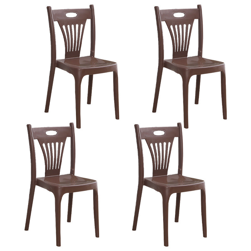 Nordic Style Dining Chairs Plastic Dining Armless Side Chairs for Kitchen (Set of 4 ) Coffee Clearhalo ' kitchen&dining_furn' 'Dining Chairs' 'Dining Tables & Seating' 'dining_chair' 'furn' 'furn_dining_chair' 'Furniture' 'furniture_dining_chair' 'Kitchen & Dining Furniture' 'kitchen' 4040087