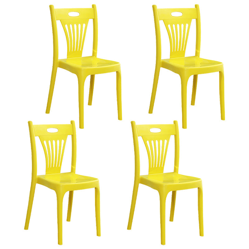 Nordic Style Dining Chairs Plastic Dining Armless Side Chairs for Kitchen (Set of 4 ) Lemon Yellow Clearhalo ' kitchen&dining_furn' 'Dining Chairs' 'Dining Tables & Seating' 'dining_chair' 'furn' 'furn_dining_chair' 'Furniture' 'furniture_dining_chair' 'Kitchen & Dining Furniture' 'kitchen' 4040089