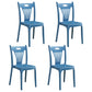 Nordic Style Dining Chairs Plastic Dining Armless Side Chairs for Kitchen (Set of 4 ) Peacock Blue Clearhalo ' kitchen&dining_furn' 'Dining Chairs' 'Dining Tables & Seating' 'dining_chair' 'furn' 'furn_dining_chair' 'Furniture' 'furniture_dining_chair' 'Kitchen & Dining Furniture' 'kitchen' 4040090