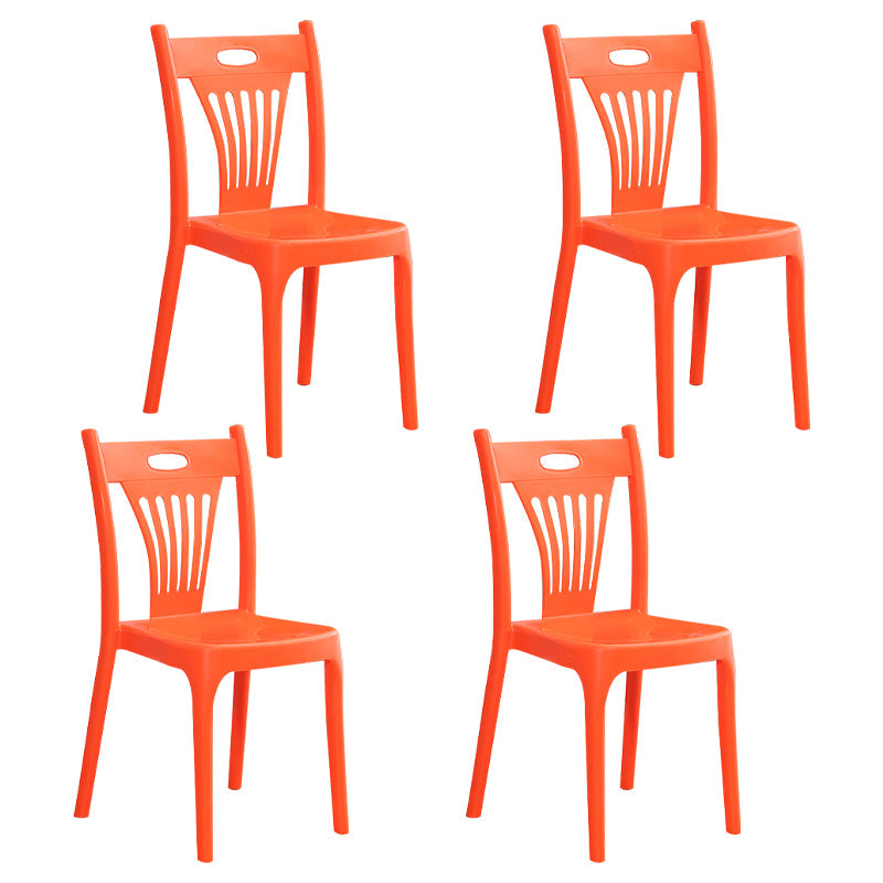 Nordic Style Dining Chairs Plastic Dining Armless Side Chairs for Kitchen (Set of 4 ) Orange Clearhalo ' kitchen&dining_furn' 'Dining Chairs' 'Dining Tables & Seating' 'dining_chair' 'furn' 'furn_dining_chair' 'Furniture' 'furniture_dining_chair' 'Kitchen & Dining Furniture' 'kitchen' 4040092