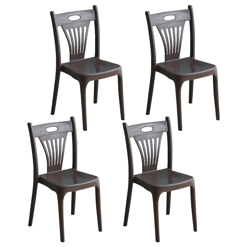 Nordic Style Dining Chairs Plastic Dining Armless Side Chair for Kitchen (Set of 4) Coffee Clearhalo ' kitchen&dining_furn' 'Dining Chairs' 'Dining Tables & Seating' 'dining_chair' 'furn' 'furn_dining_chair' 'Furniture' 'furniture_dining_chair' 'Kitchen & Dining Furniture' 'kitchen' 4040106