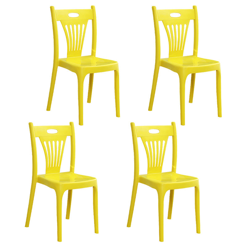 Nordic Style Dining Chairs Plastic Dining Armless Side Chair for Kitchen (Set of 4) Lemon Yellow Clearhalo ' kitchen&dining_furn' 'Dining Chairs' 'Dining Tables & Seating' 'dining_chair' 'furn' 'furn_dining_chair' 'Furniture' 'furniture_dining_chair' 'Kitchen & Dining Furniture' 'kitchen' 4040109