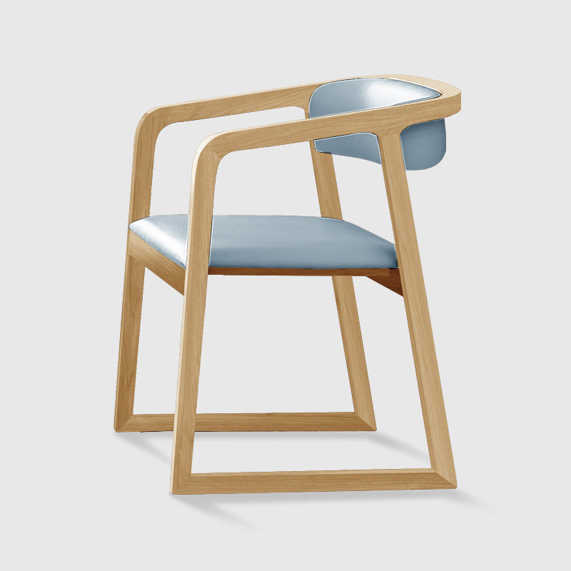 Traditional Ash Wood Chairs Set Kitchen Dining Room Open Back Arm Chair Blue 1 Piece Clearhalo ' kitchen&dining_furn' 'Dining Chairs' 'Dining Tables & Seating' 'dining_chair' 'furn' 'furn_dining_chair' 'Furniture' 'furniture_dining_chair' 'Kitchen & Dining Furniture' 'kitchen' 4040139