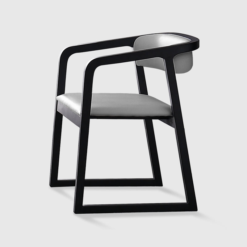 Traditional Ash Wood Chairs Set Kitchen Dining Room Open Back Arm Chair Light Gray-Black 1 Piece Clearhalo ' kitchen&dining_furn' 'Dining Chairs' 'Dining Tables & Seating' 'dining_chair' 'furn' 'furn_dining_chair' 'Furniture' 'furniture_dining_chair' 'Kitchen & Dining Furniture' 'kitchen' 4040146