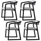 Traditional Ash Wood Chairs Set Kitchen Dining Room Open Back Arm Chair Light Gray-Black 4 Piece Set Clearhalo ' kitchen&dining_furn' 'Dining Chairs' 'Dining Tables & Seating' 'dining_chair' 'furn' 'furn_dining_chair' 'Furniture' 'furniture_dining_chair' 'Kitchen & Dining Furniture' 'kitchen' 4040148