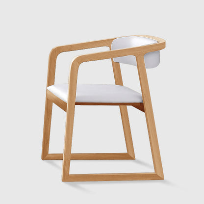 Traditional Ash Wood Chairs Set Kitchen Dining Room Open Back Arm Chair Khaki-White 1 Piece Clearhalo ' kitchen&dining_furn' 'Dining Chairs' 'Dining Tables & Seating' 'dining_chair' 'furn' 'furn_dining_chair' 'Furniture' 'furniture_dining_chair' 'Kitchen & Dining Furniture' 'kitchen' 4040149