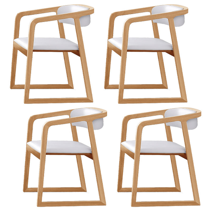 Traditional Ash Wood Chairs Set Kitchen Dining Room Open Back Arm Chair Khaki-White 4 Piece Set Clearhalo ' kitchen&dining_furn' 'Dining Chairs' 'Dining Tables & Seating' 'dining_chair' 'furn' 'furn_dining_chair' 'Furniture' 'furniture_dining_chair' 'Kitchen & Dining Furniture' 'kitchen' 4040151