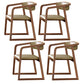 Traditional Ash Wood Chairs Set Kitchen Dining Room Open Back Arm Chair Brown-Khaki 4 Piece Set Clearhalo ' kitchen&dining_furn' 'Dining Chairs' 'Dining Tables & Seating' 'dining_chair' 'furn' 'furn_dining_chair' 'Furniture' 'furniture_dining_chair' 'Kitchen & Dining Furniture' 'kitchen' 4040157