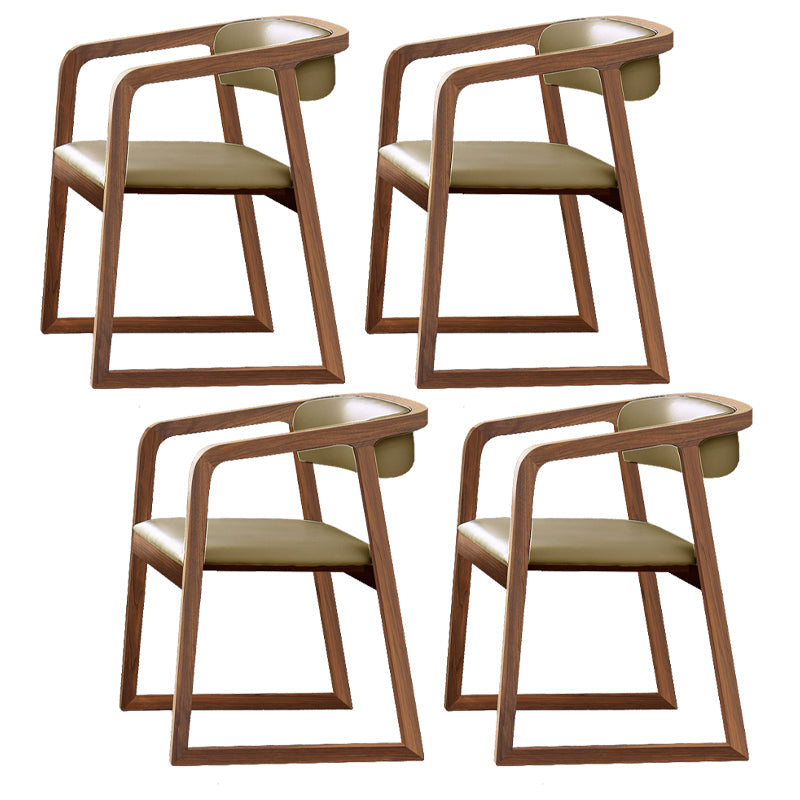Traditional Ash Wood Chairs Set Kitchen Dining Room Open Back Arm Chair Brown-Khaki 4 Piece Set Clearhalo ' kitchen&dining_furn' 'Dining Chairs' 'Dining Tables & Seating' 'dining_chair' 'furn' 'furn_dining_chair' 'Furniture' 'furniture_dining_chair' 'Kitchen & Dining Furniture' 'kitchen' 4040157