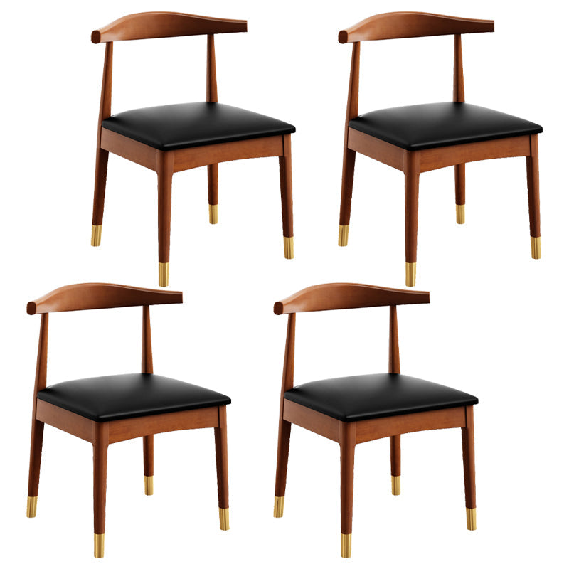 Scandinavian Style Wood Dining Chair Dining Room Armless Cow Horn Chair Black 4 Piece Set Clearhalo ' kitchen&dining_furn' 'Dining Chairs' 'Dining Tables & Seating' 'dining_chair' 'furn' 'furn_dining_chair' 'Furniture' 'furniture_dining_chair' 'Kitchen & Dining Furniture' 'kitchen' 4040163