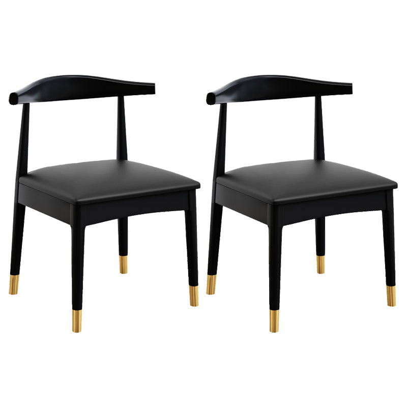 Scandinavian Style Wood Dining Chair Dining Room Armless Cow Horn Chair Matte Black 2 Piece Set Clearhalo ' kitchen&dining_furn' 'Dining Chairs' 'Dining Tables & Seating' 'dining_chair' 'furn' 'furn_dining_chair' 'Furniture' 'furniture_dining_chair' 'Kitchen & Dining Furniture' 'kitchen' 4040168