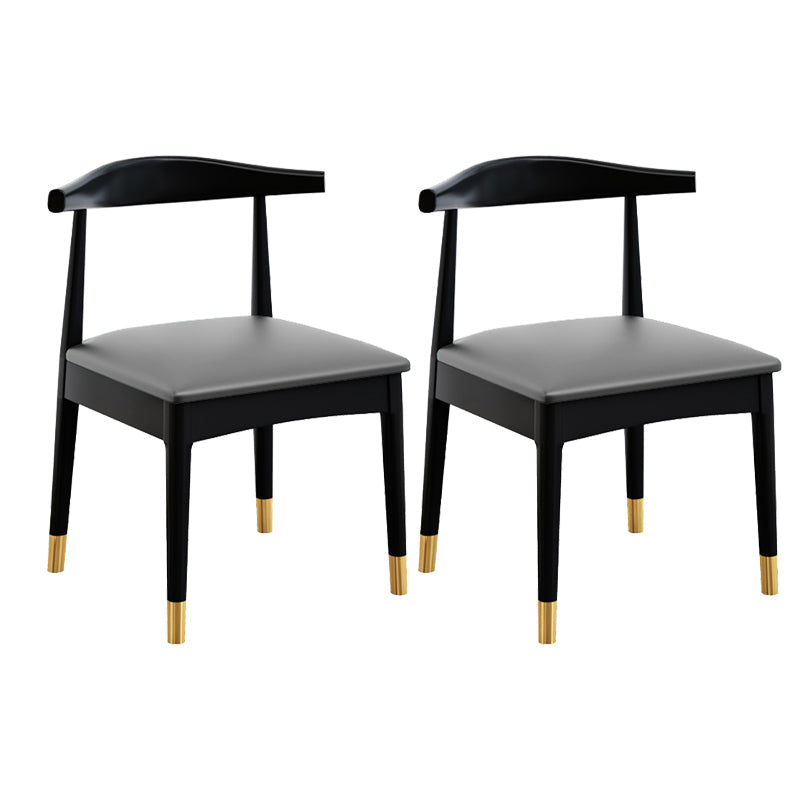 Scandinavian Style Wood Dining Chair Dining Room Armless Cow Horn Chair Grey 2 Piece Set Clearhalo ' kitchen&dining_furn' 'Dining Chairs' 'Dining Tables & Seating' 'dining_chair' 'furn' 'furn_dining_chair' 'Furniture' 'furniture_dining_chair' 'Kitchen & Dining Furniture' 'kitchen' 4040174