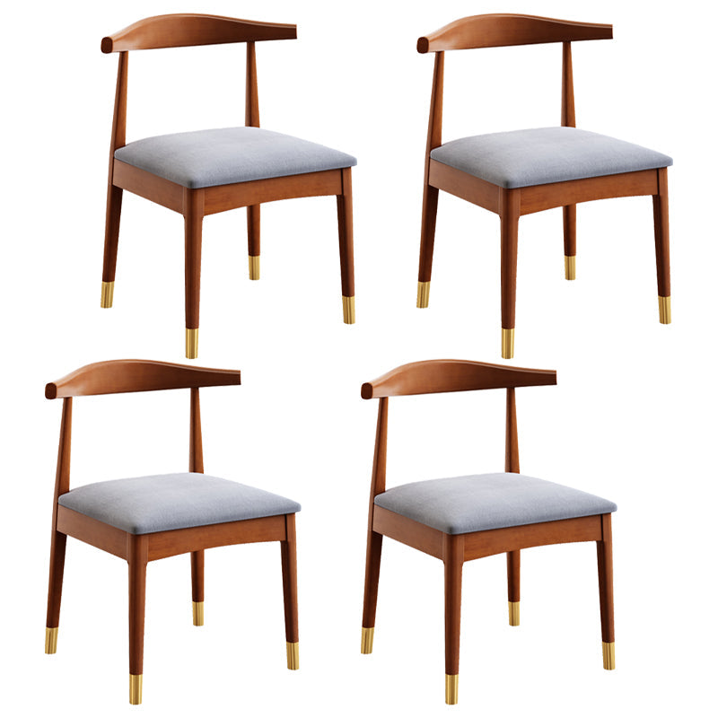 Scandinavian Style Wood Dining Chair Dining Room Armless Cow Horn Chair Light Gray 4 Piece Set Clearhalo ' kitchen&dining_furn' 'Dining Chairs' 'Dining Tables & Seating' 'dining_chair' 'furn' 'furn_dining_chair' 'Furniture' 'furniture_dining_chair' 'Kitchen & Dining Furniture' 'kitchen' 4040179