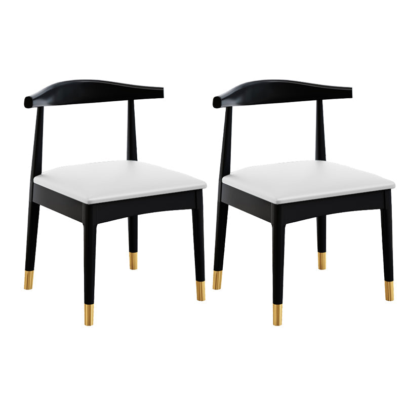 Scandinavian Style Wood Dining Chair Dining Room Armless Cow Horn Chair White 2 Piece Set Clearhalo ' kitchen&dining_furn' 'Dining Chairs' 'Dining Tables & Seating' 'dining_chair' 'furn' 'furn_dining_chair' 'Furniture' 'furniture_dining_chair' 'Kitchen & Dining Furniture' 'kitchen' 4040181