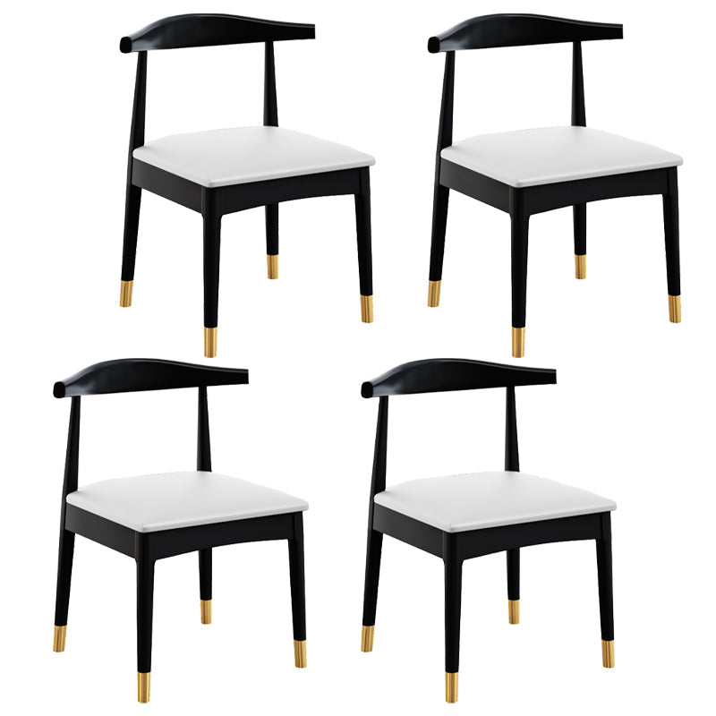 Scandinavian Style Wood Dining Chair Dining Room Armless Cow Horn Chair White 4 Piece Set Clearhalo ' kitchen&dining_furn' 'Dining Chairs' 'Dining Tables & Seating' 'dining_chair' 'furn' 'furn_dining_chair' 'Furniture' 'furniture_dining_chair' 'Kitchen & Dining Furniture' 'kitchen' 4040182