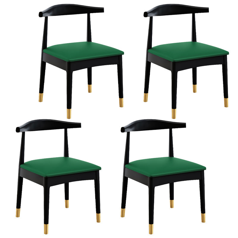 Scandinavian Style Wood Dining Chair Dining Room Armless Cow Horn Chair Green 4 Piece Set Clearhalo ' kitchen&dining_furn' 'Dining Chairs' 'Dining Tables & Seating' 'dining_chair' 'furn' 'furn_dining_chair' 'Furniture' 'furniture_dining_chair' 'Kitchen & Dining Furniture' 'kitchen' 4040185